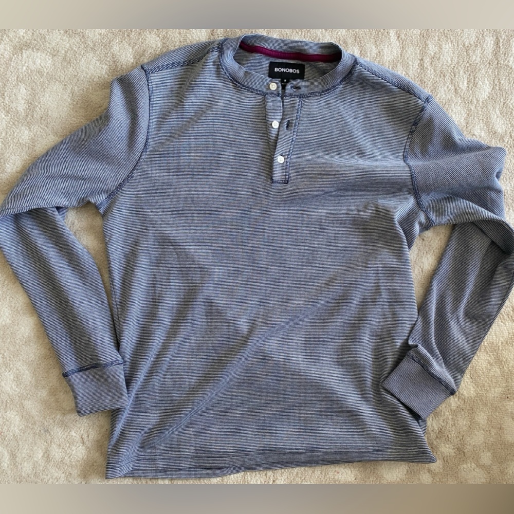 Bonobos Men Luxe Long Sleeve Henley - Size Medium